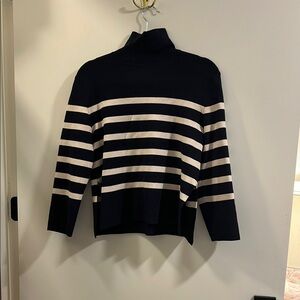 H&M Navy Ribbed Turtleneck Sweater